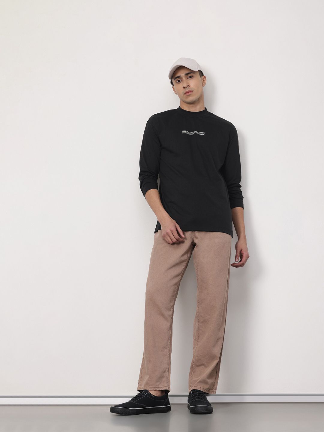 ether Zen Cotton Printed Drop-Shoulder Sleeves Relaxed Fit T-shirt