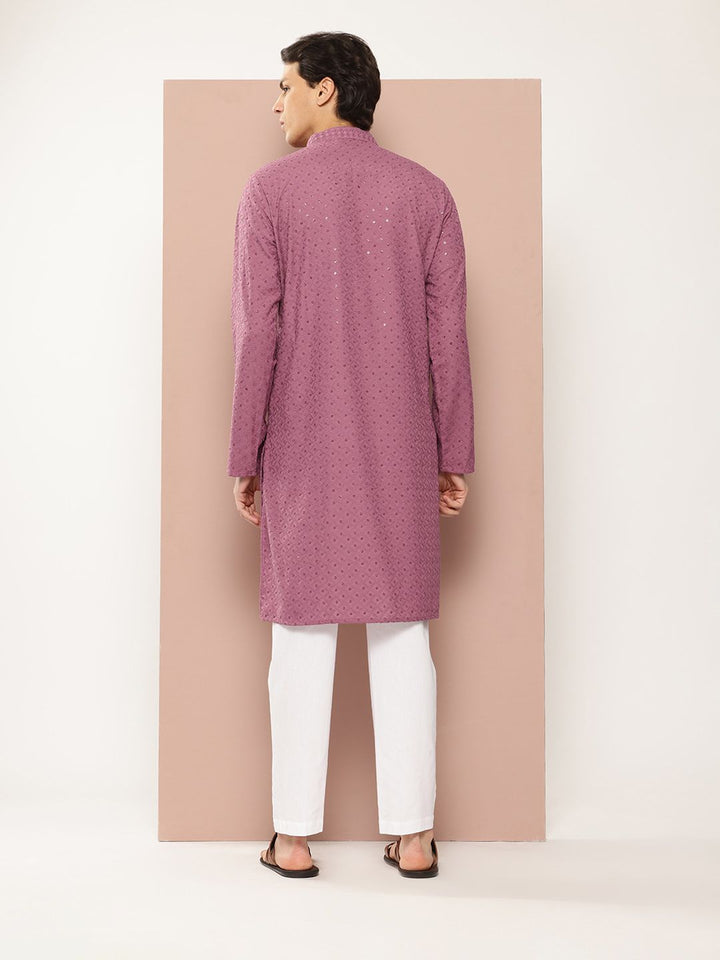 See Designs Men Embroidered Sequinned Kurta with Pyjamas