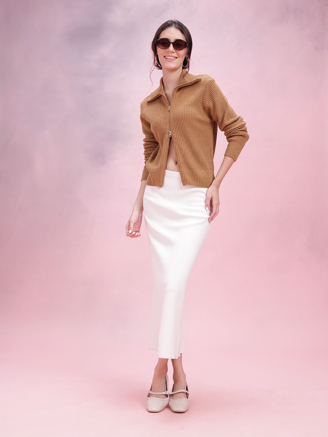 DressBerry Women Ribbed Acrylic Cardigan