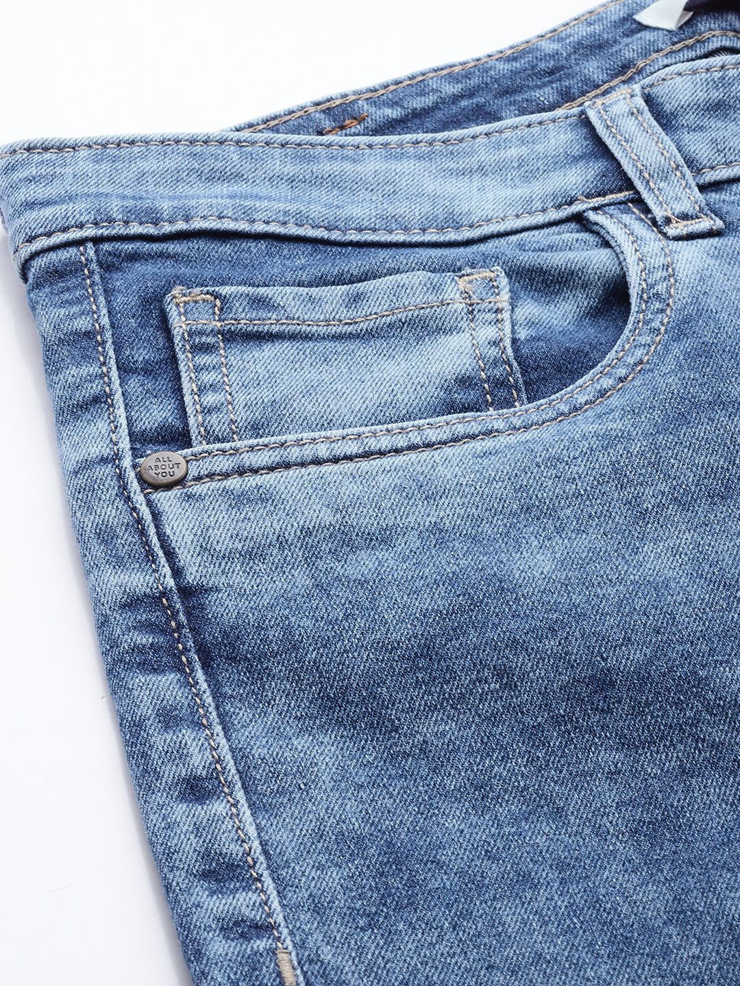 all about you Women Slim Bootcut High-Rise Heavy Fade Stretchable Jeans