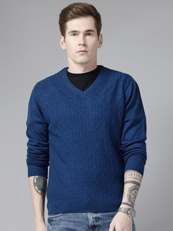 Park Avenue Men Self Design Acrylic Pullover