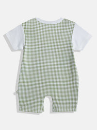 Moms Love Infant Boys Checked Pure Cotton Romper