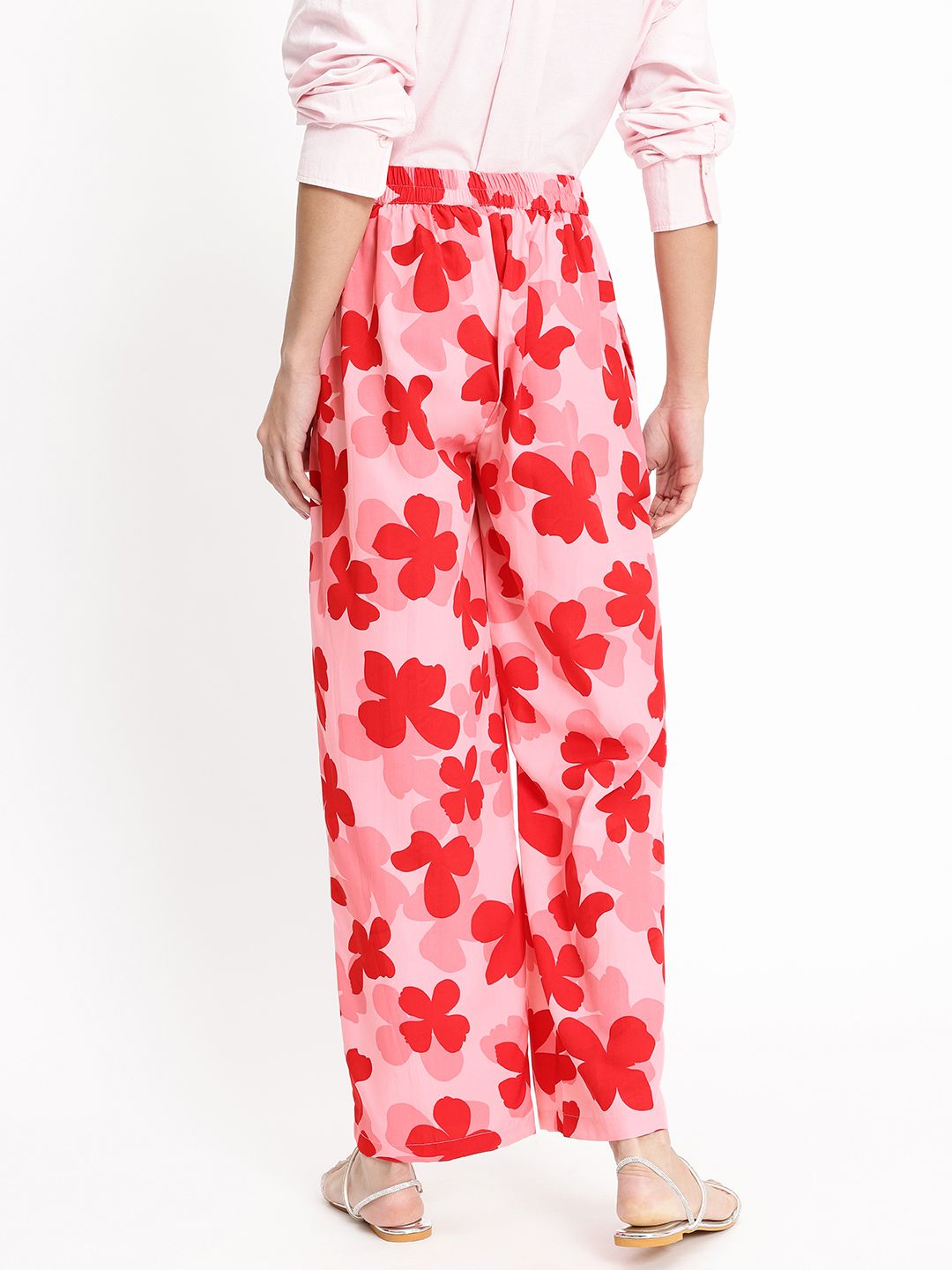 DressBerry Women It-Girl Florals Flared Trousers