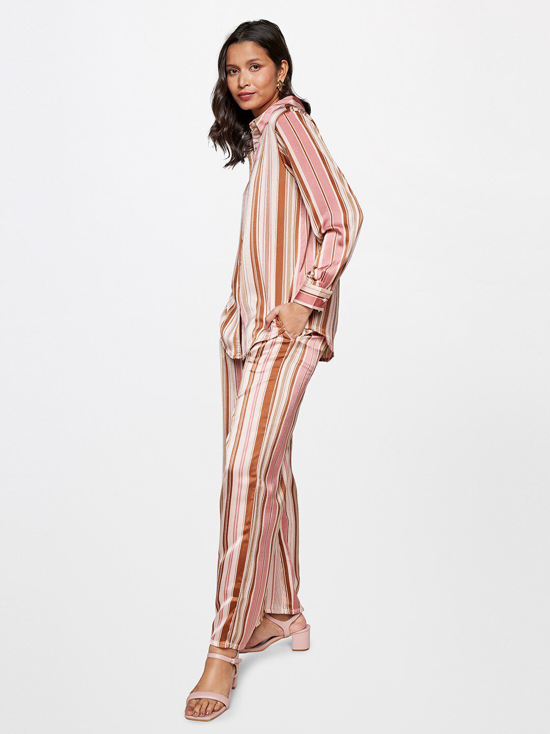 AND Striped Long Sleeves Shirt With Trousers