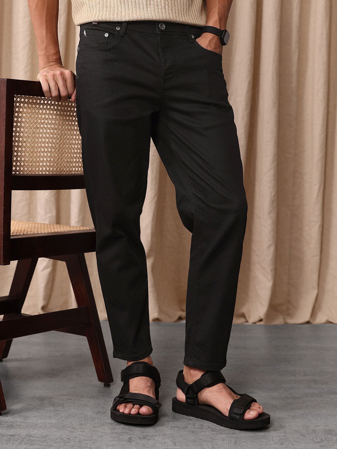 Mr Bowerbird Men Cropped Tapered Fit Stretchable Jeans