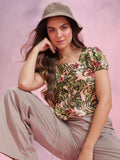 DressBerry Floral Print Puff Sleeve Top