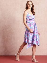 all about you Floral Print Asymmetric Wrap Dress