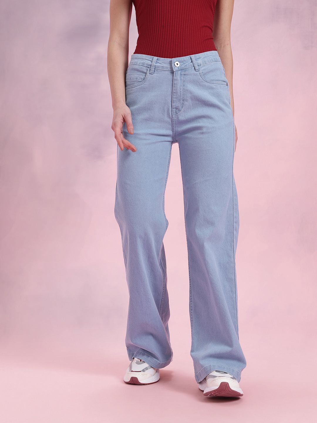 DressBerry Women Wide Leg Mid-Rise Jeans