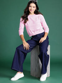 DressBerry Solid Cropped Pullover