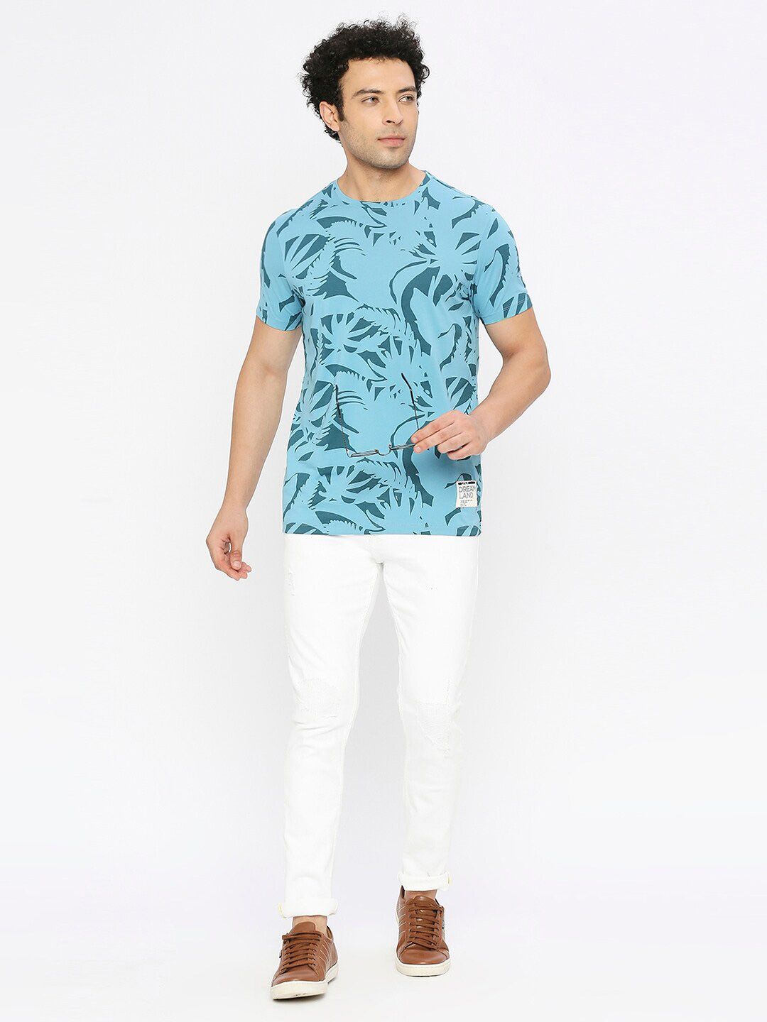 SPYKAR Abstract Printed Cotton T-shirt