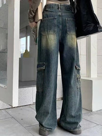 DressBerry Women Wide Leg High-Rise Light Fade Cotton Jeans