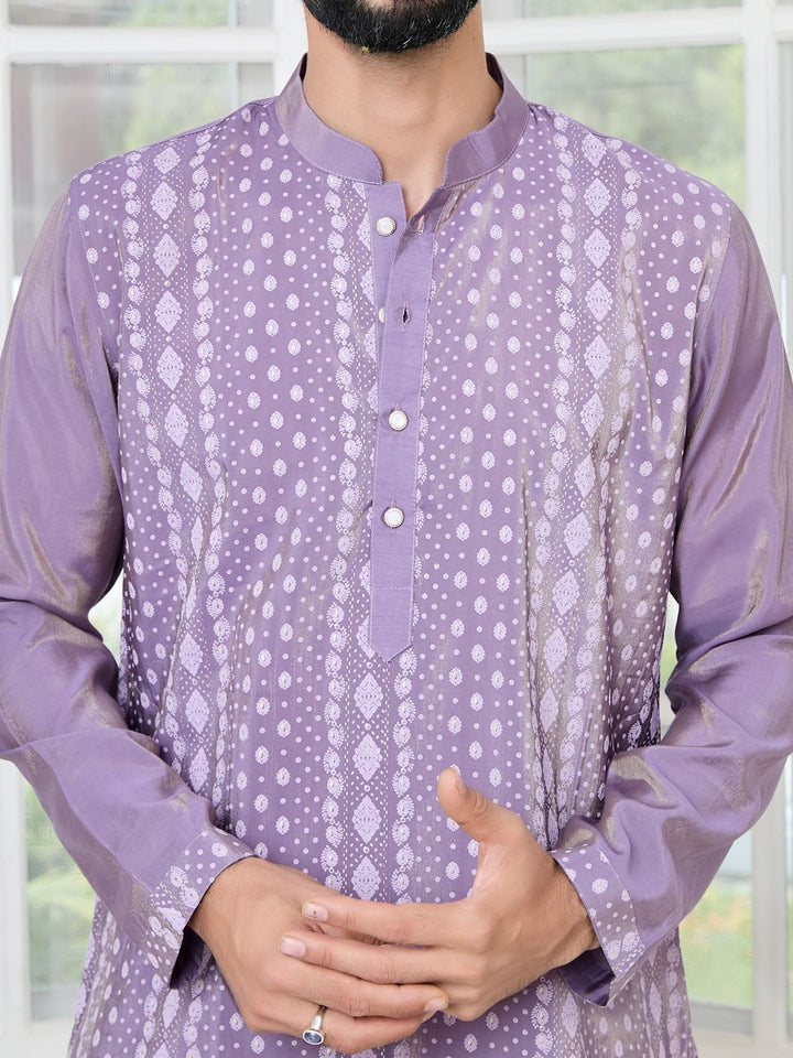 See Designs Men Embroidered Regular Sequinned Pure Cotton Kurta with Pyjamas