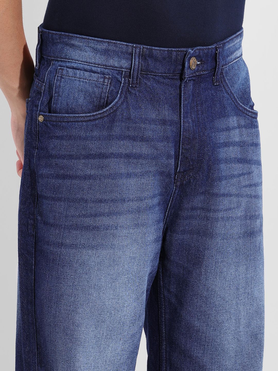 The Indian Garage Co. Men Relaxed Fit Mid-Rise Pure Cotton Jeans