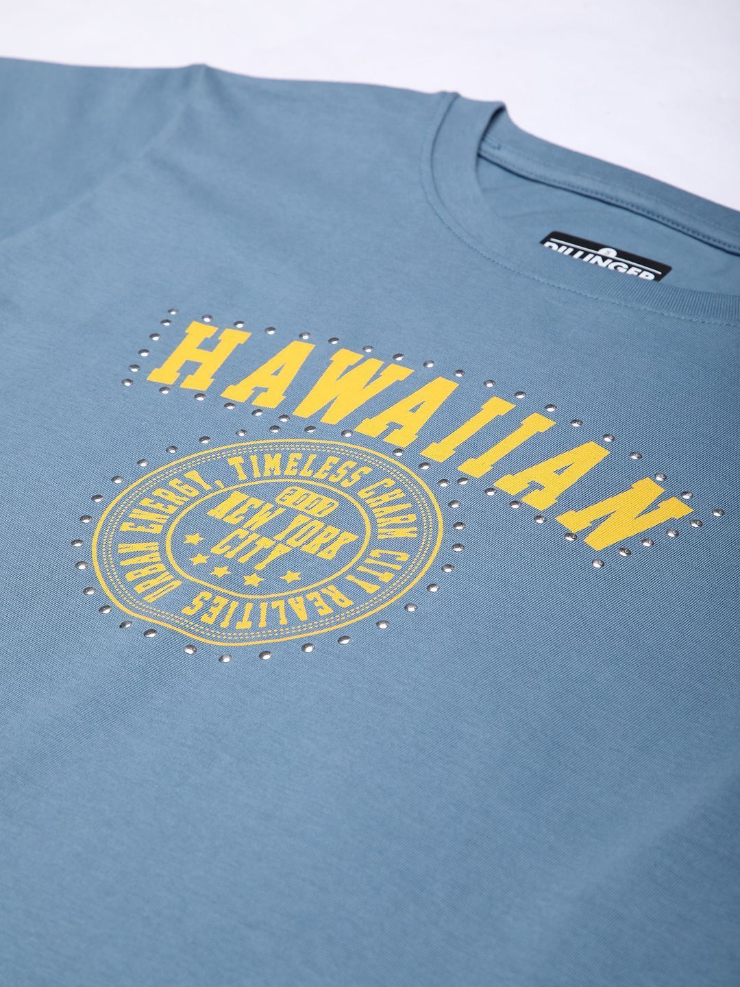 DILLINGER Women Regular Fit Cropped Crew Neck Varsity Printed Tshirt