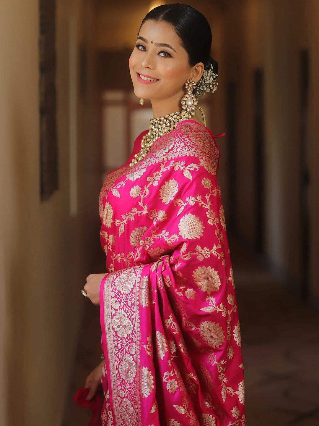 KALINI Ethnic Motifs Zari Banarasi Saree