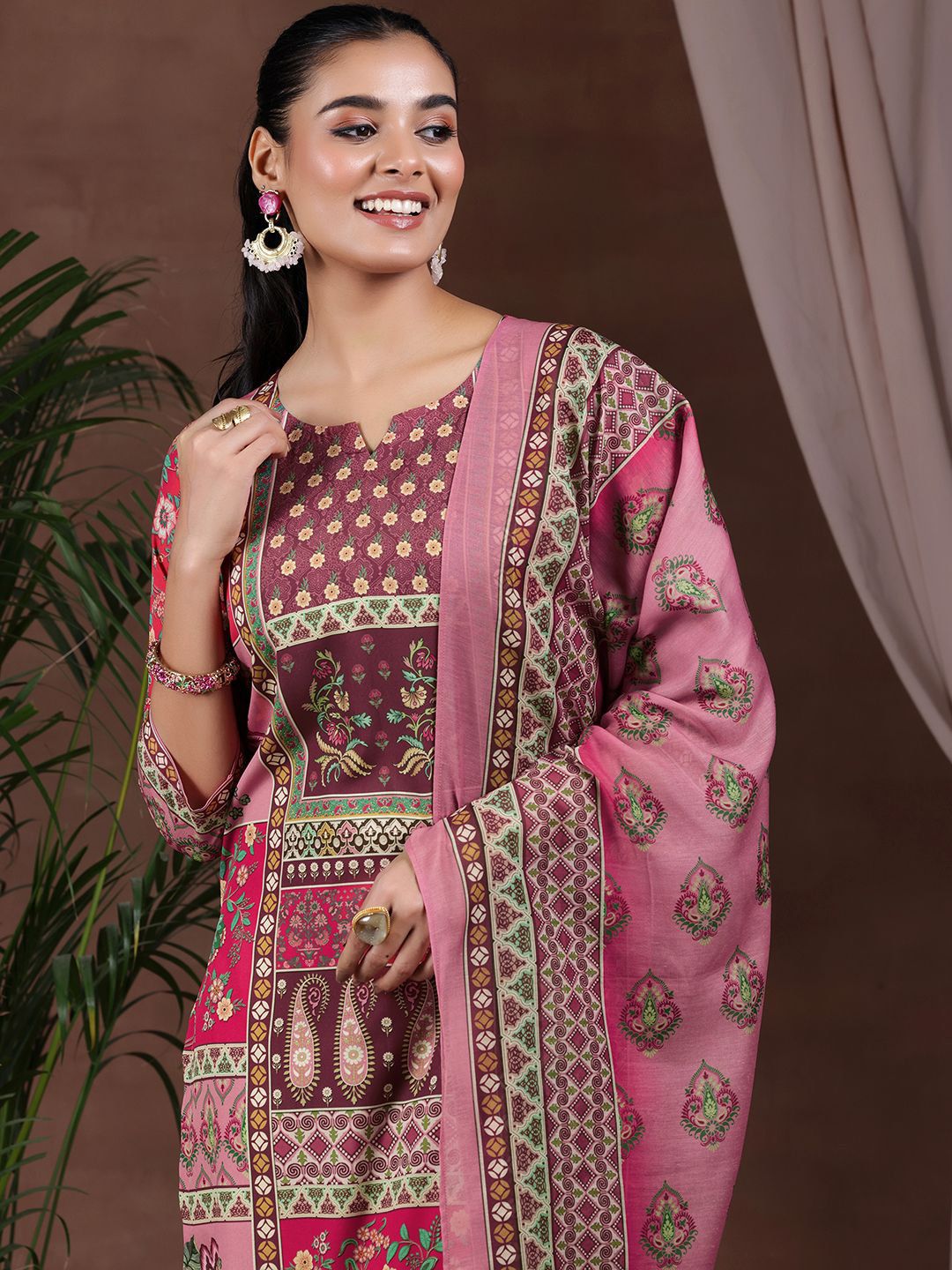 Libas Ethnic Motifs Printed Kurta with Trousers & Dupatta