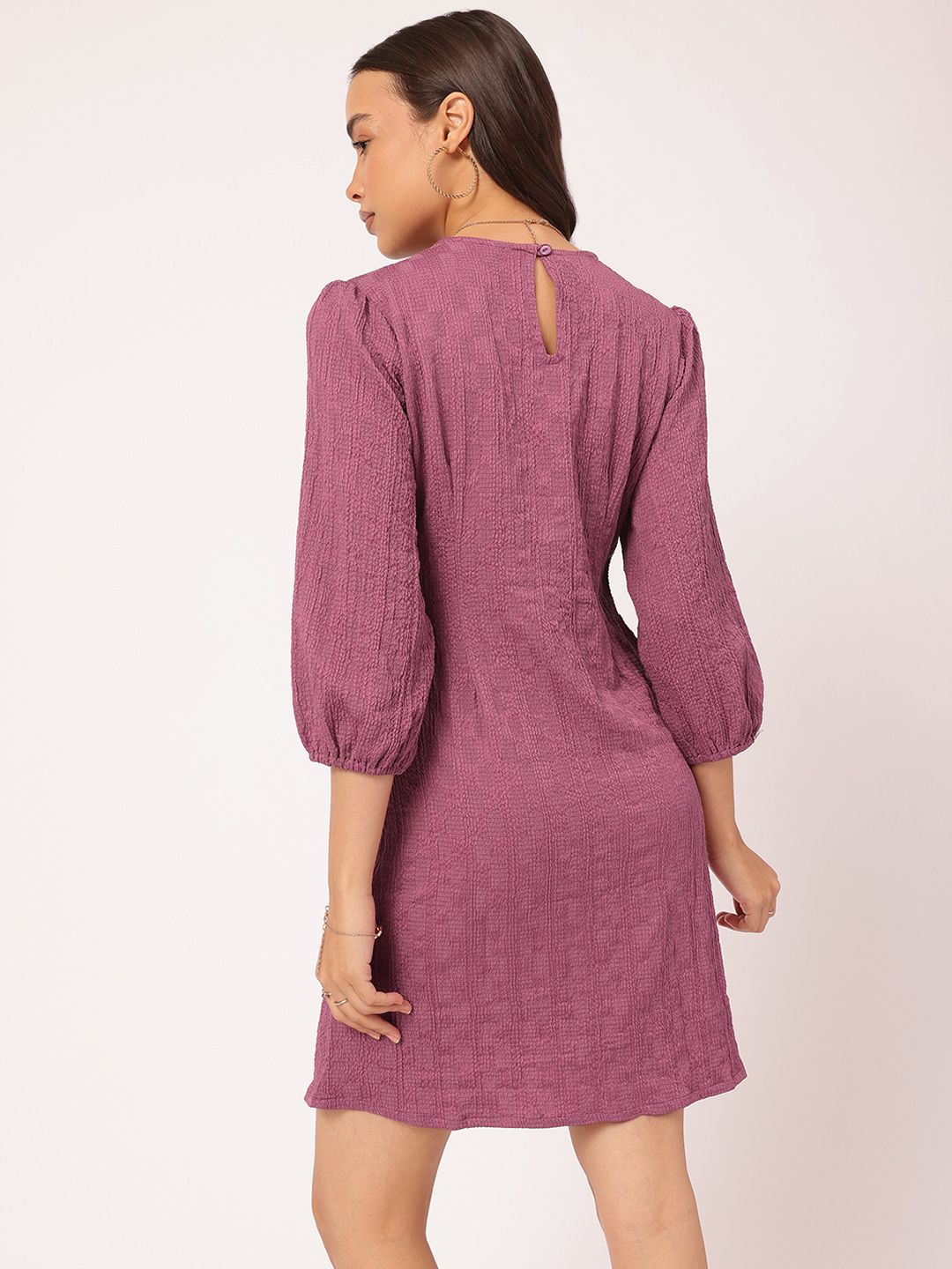 DressBerry Twisted Textures Self-Striped Dress