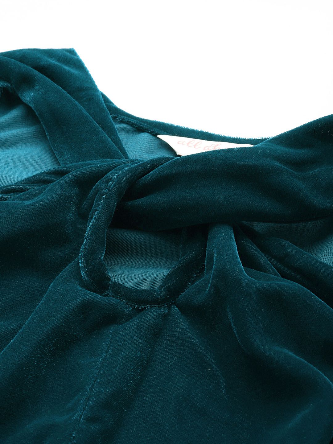 all about you Halter Neck Cut Out Detail Velvet Top