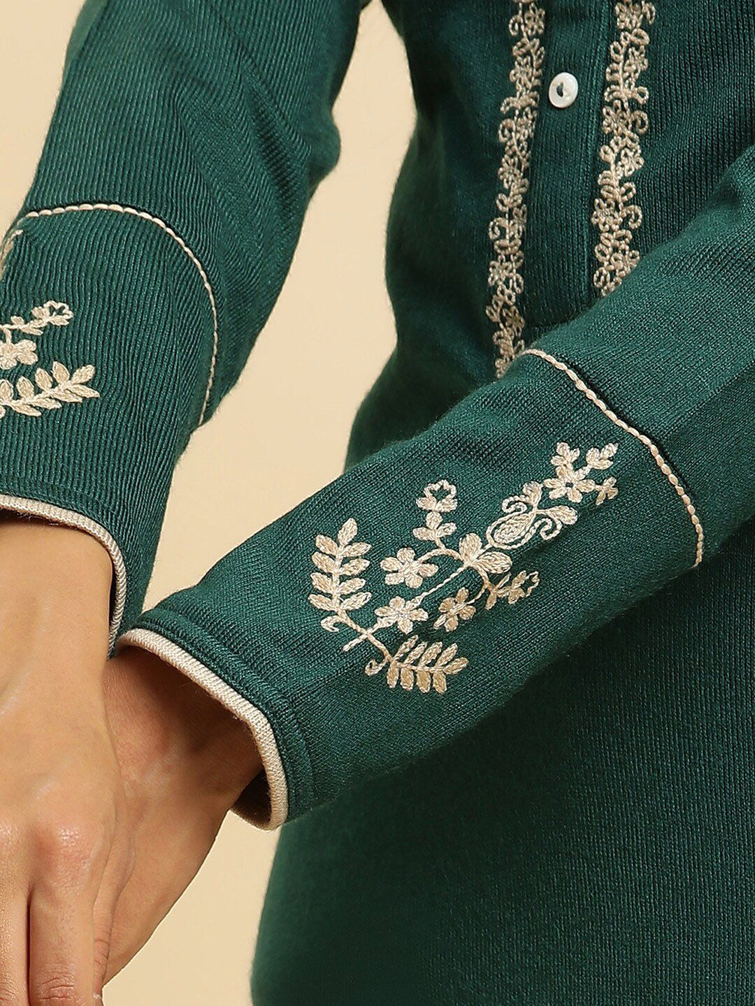 W Floral Embroidered Regular Kurta With Trousers