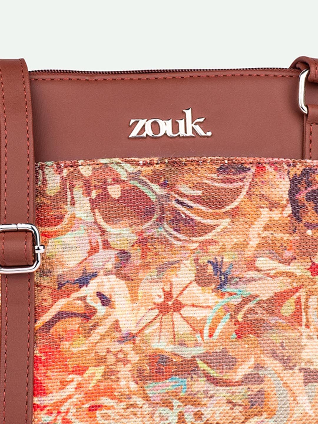 ZOUK Floral Printed Structured Sling Bag