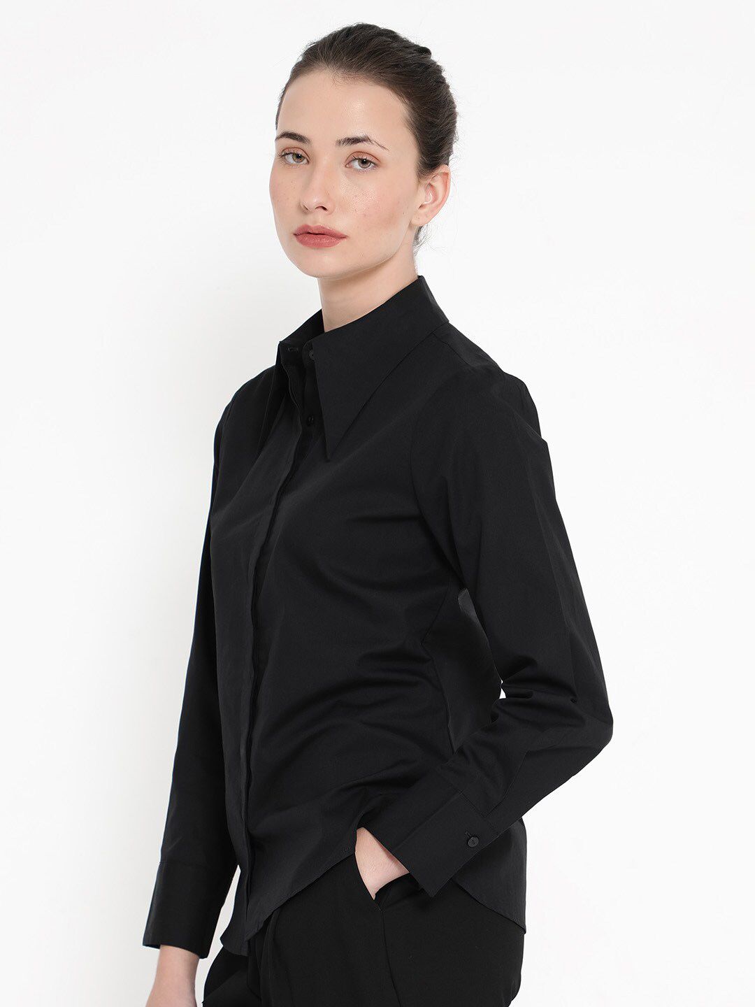 RAREISM Comfort Concealed Button Placket Cotton Formal Shirt