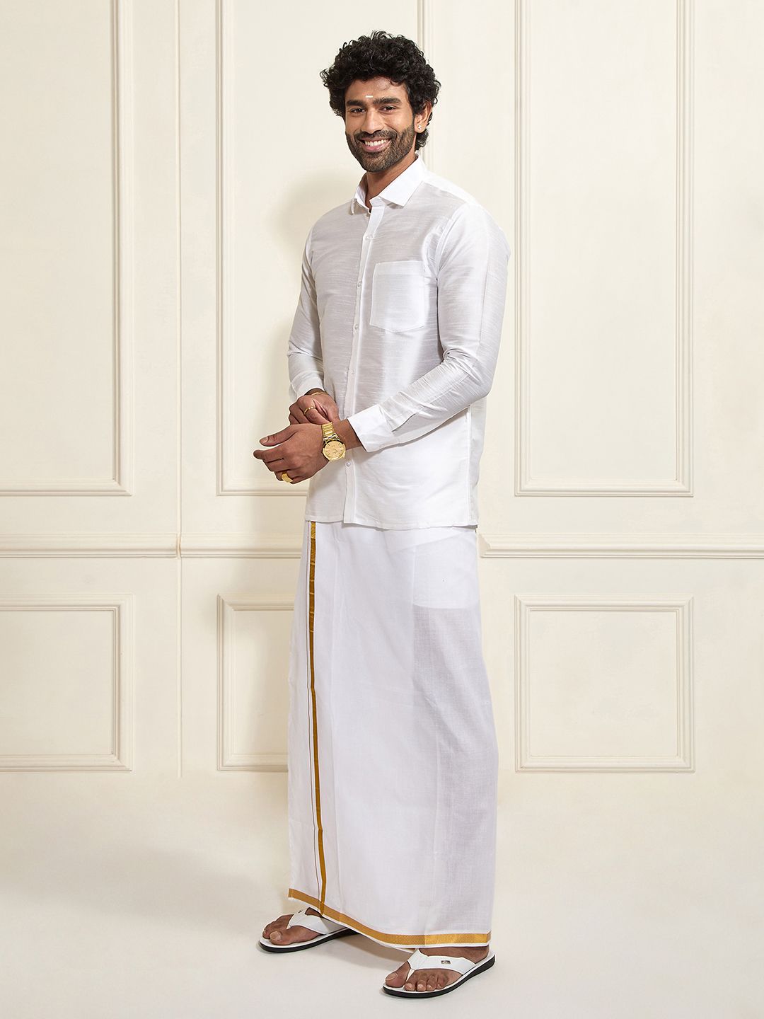 VASTRAMAY Shirt With Veshti Set