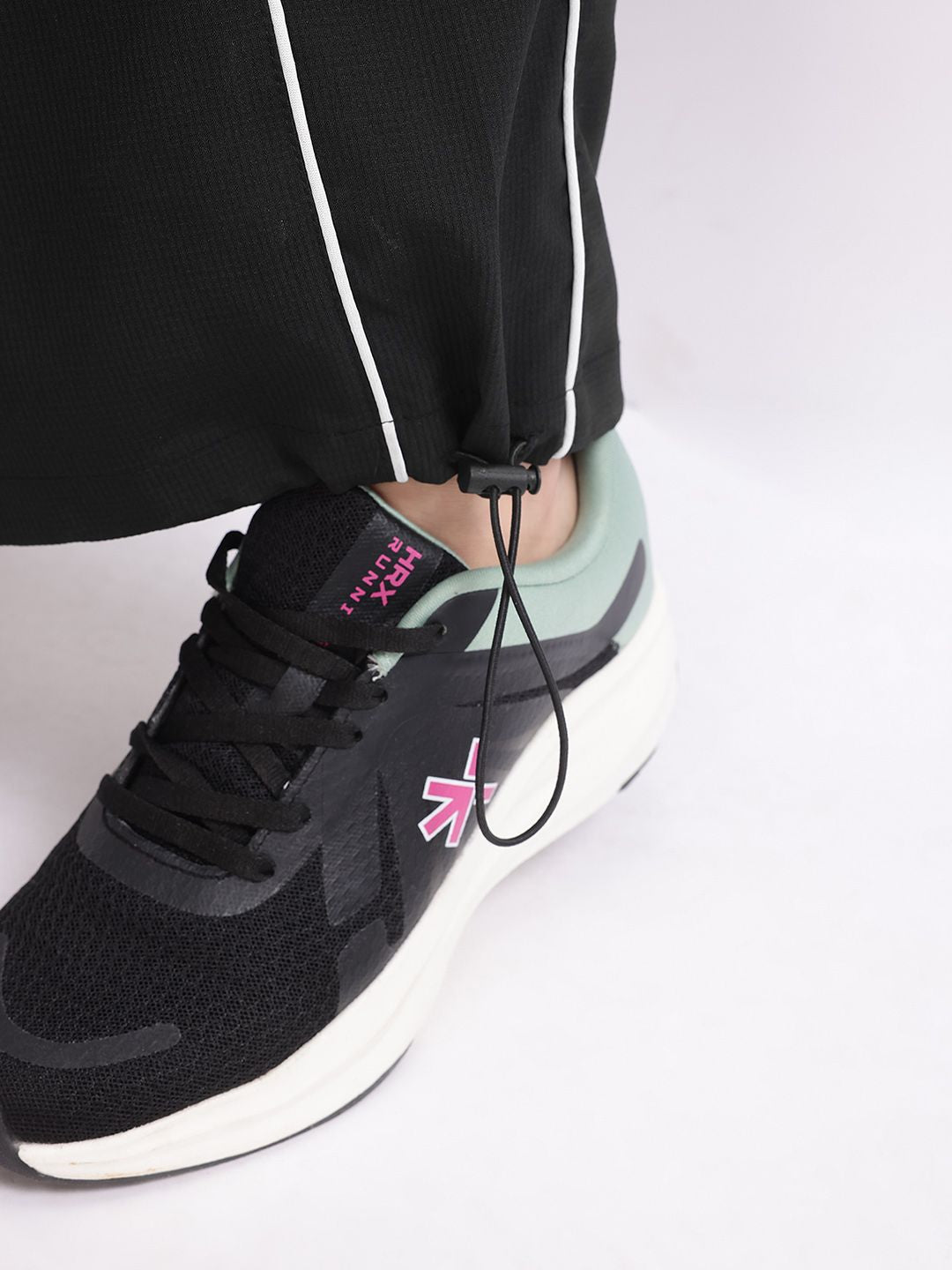 HRX by Hrithik Roshan Women Contrast Piping Rapid-Dry Flared Training Track Pants