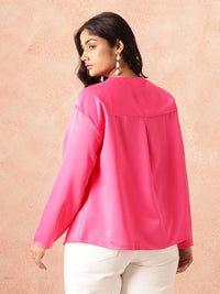 all about you Plus Size Tie-Up Neck Casual Shirt