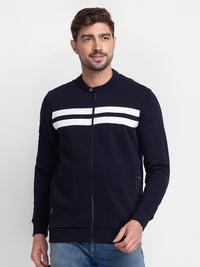 SPYKAR Striped Front-Open Sweatshirt