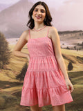 Tokyo Talkies Self Designed Sleeveless Cotton Mini Dress