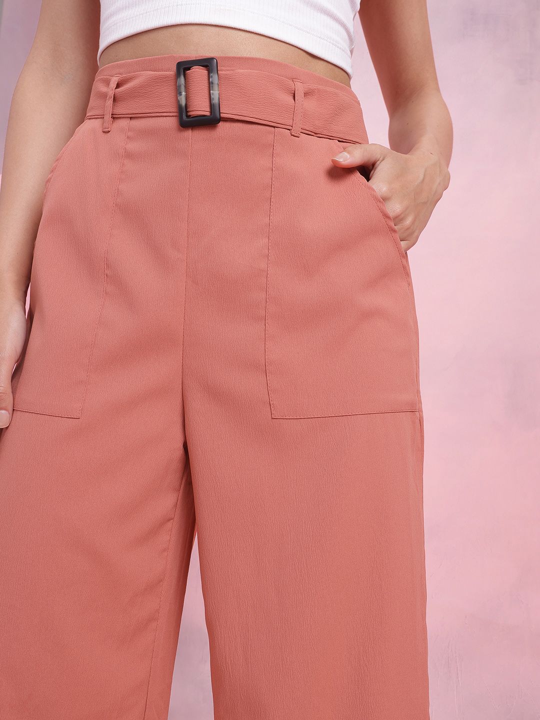 DressBerry Women Belted Trousers
