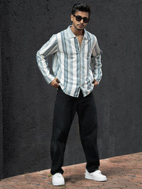 Powerlook Men Multi Stripes Opaque Striped Casual Shirt