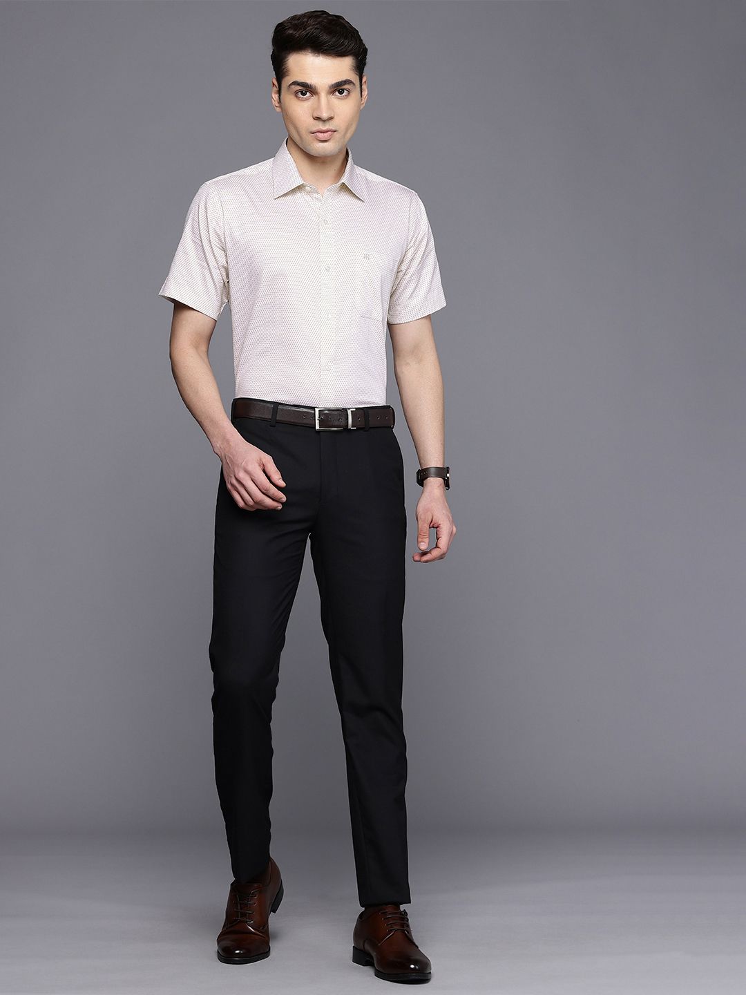 Raymond Micro Ditsy Printed Pure Cotton Formal Shirt