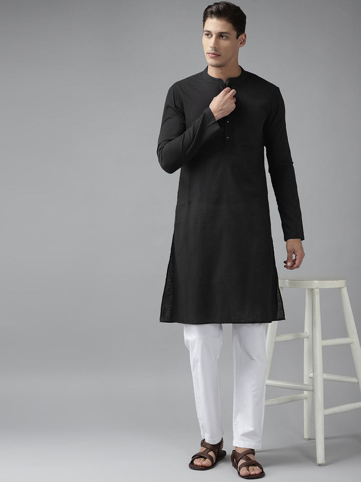 See Designs Men Black Regular Pure Cotton Kurta with Pyjamas