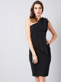 Athena Women Black Solid Sheath Dress