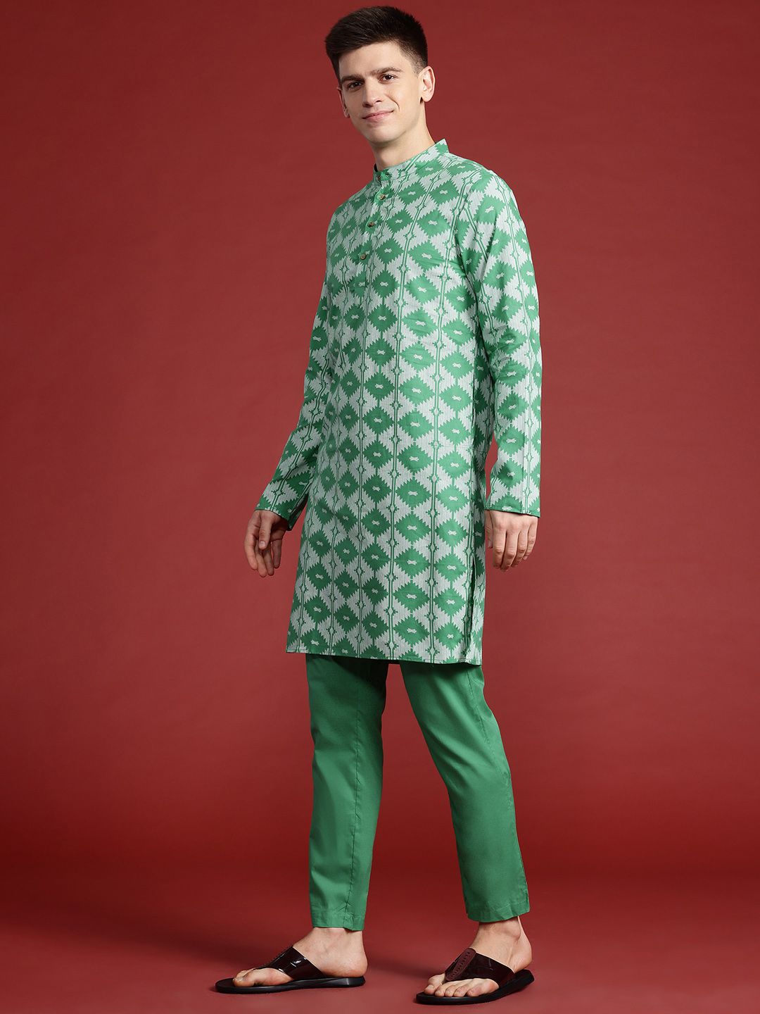 Anouk Printed Regular Pure Cotton Kurta with Trousers