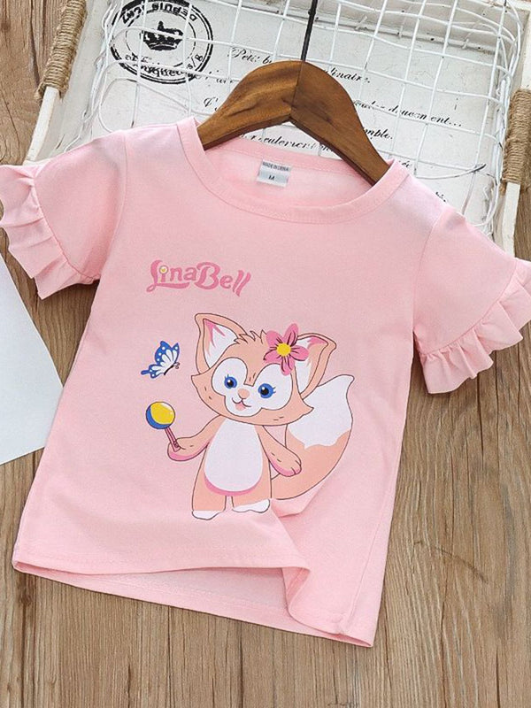 YK Girls Disney Printed Round Neck Cotton T-shirt