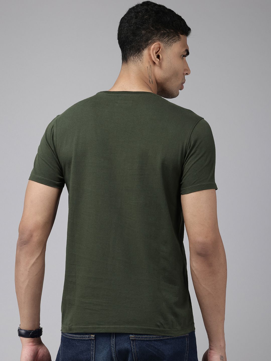 SPYKAR Pure Cotton Typography Printed Slim Fit T-shirt