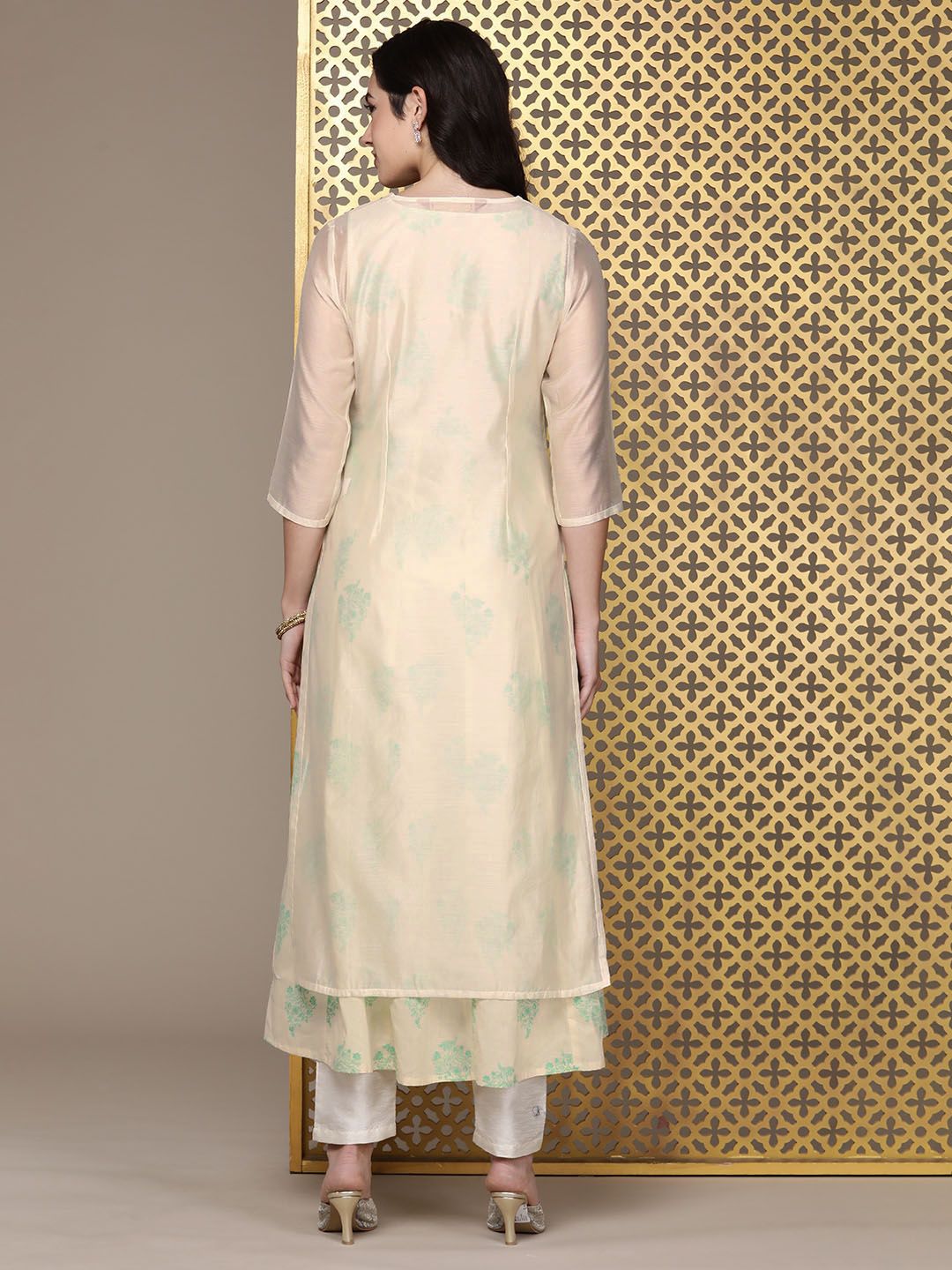 House of Pataudi Jashn Floral Printed Layered Kurta