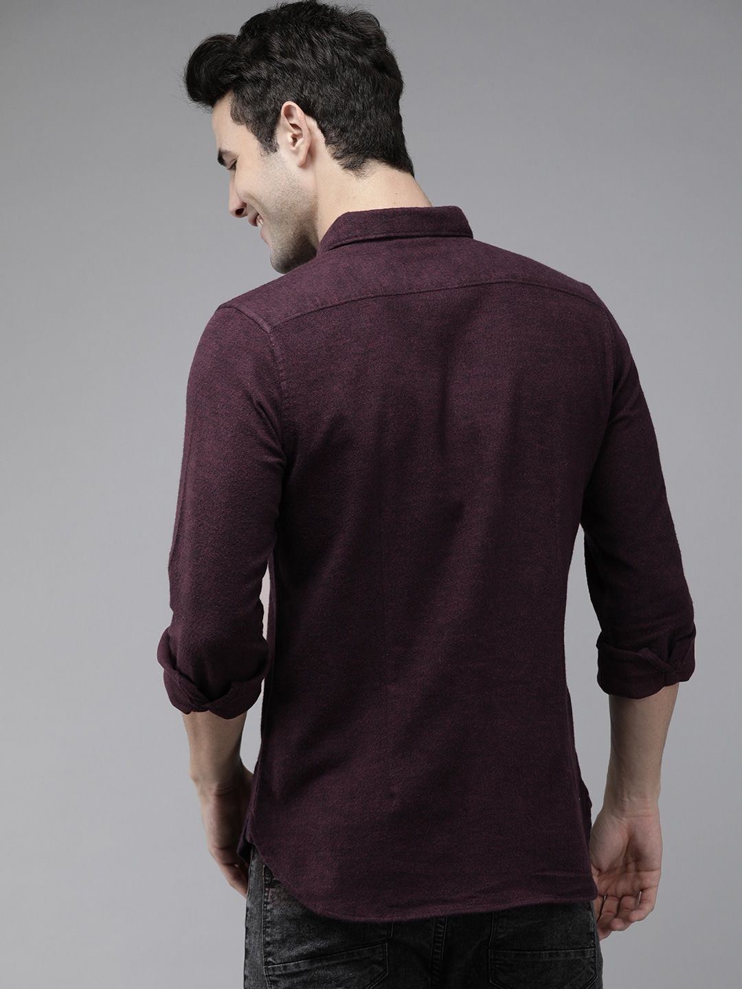 THE BEAR HOUSE Men Purple Slim Fit Casual Shirt