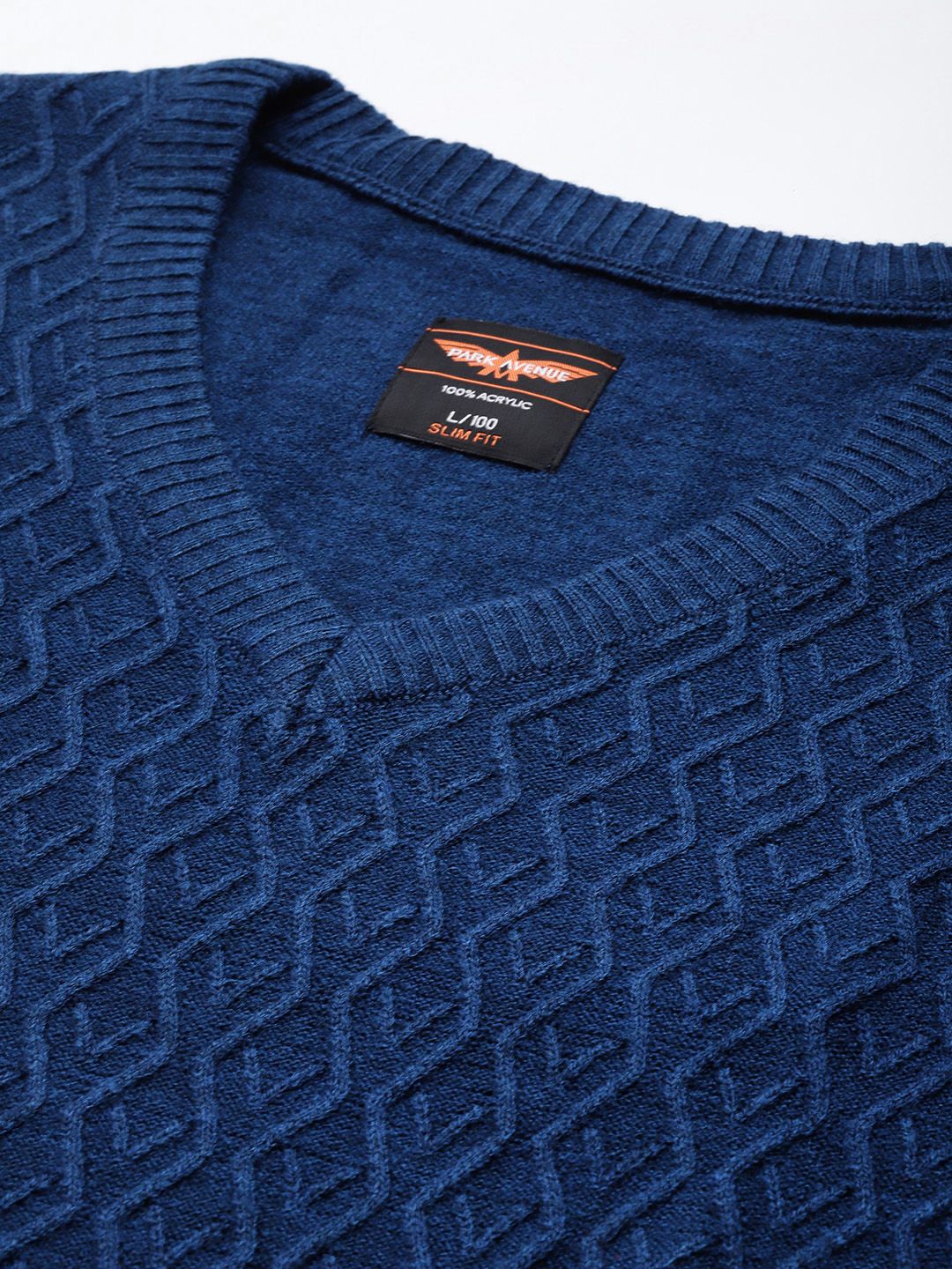 Park Avenue Men Self Design Acrylic Pullover