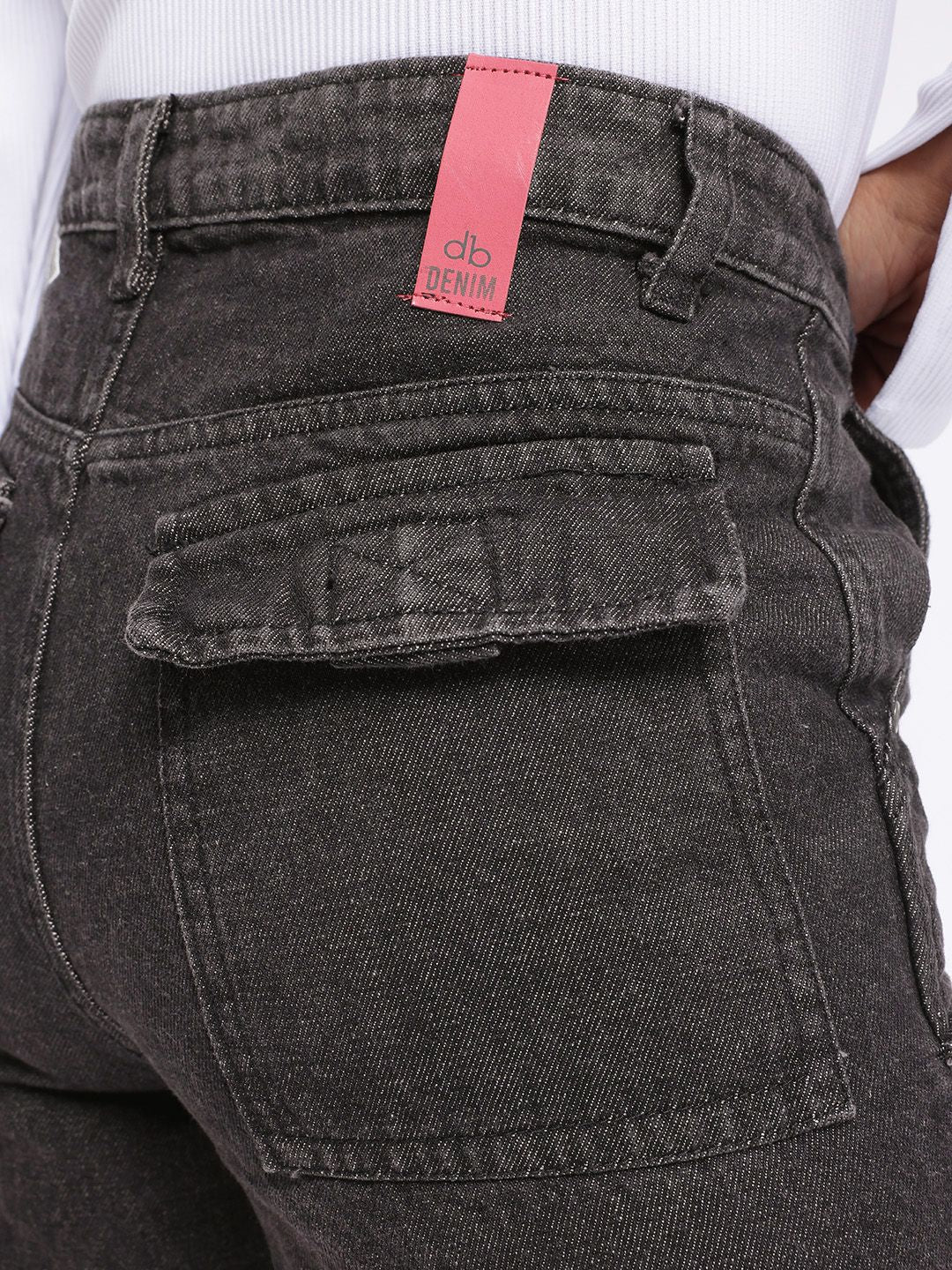 DressBerry Women Urban Vibe High-Rise Denim Cargo Shorts