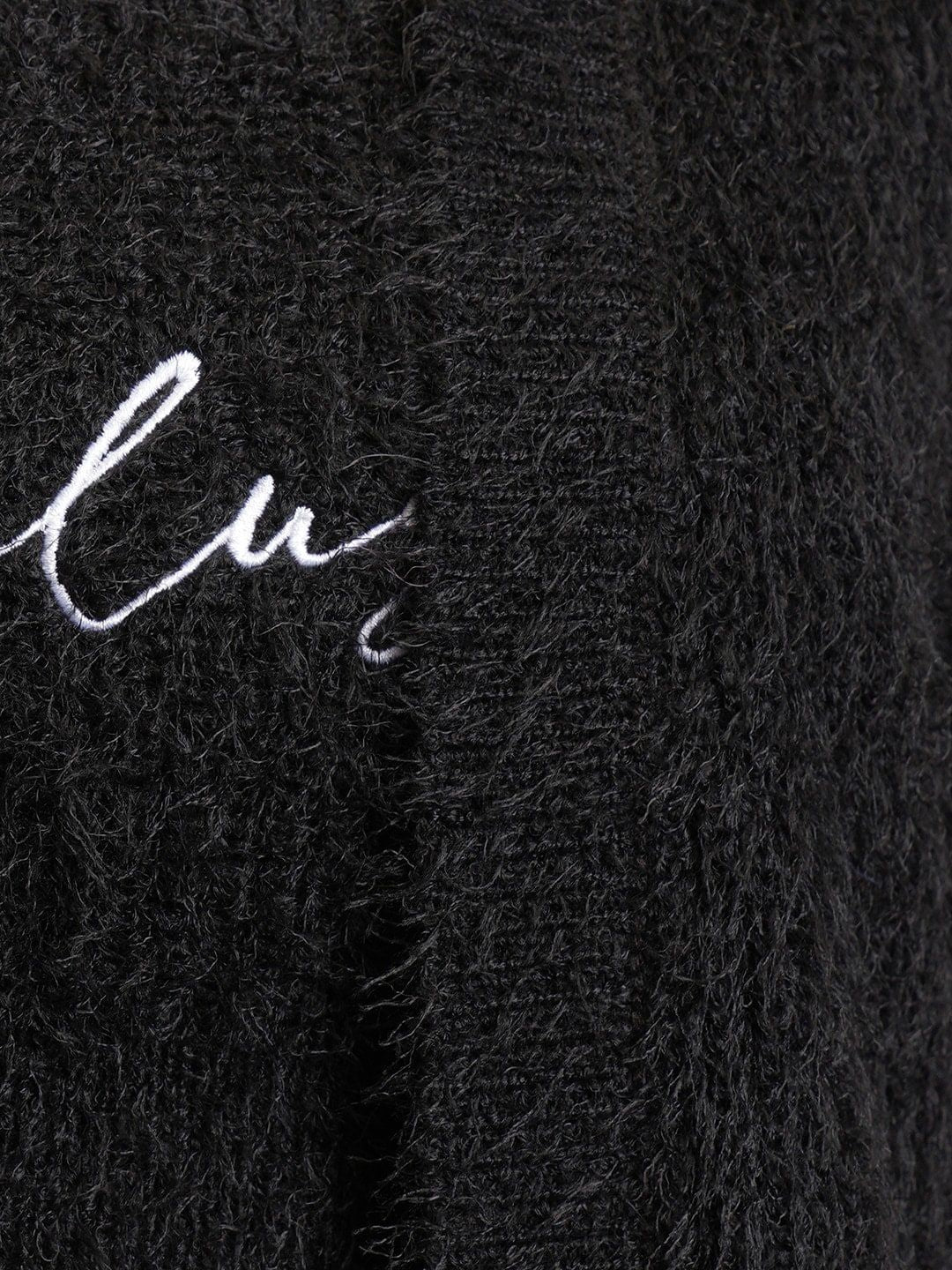 Tokyo Talkies Faux Fur Detail Shoulder Straps Acrylic Crop Top With Cardigan