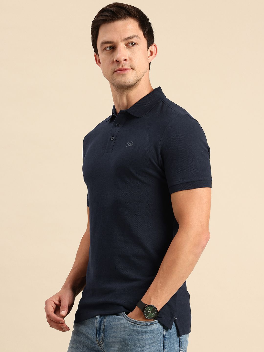 Being Human Polo Collar Pure Cotton T-shirt