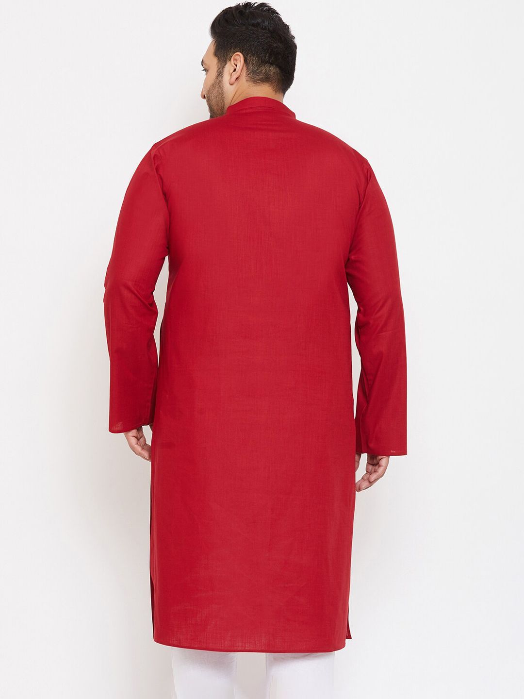 VASTRAMAY Men Plus Size Mandarin Sleeve Kurta