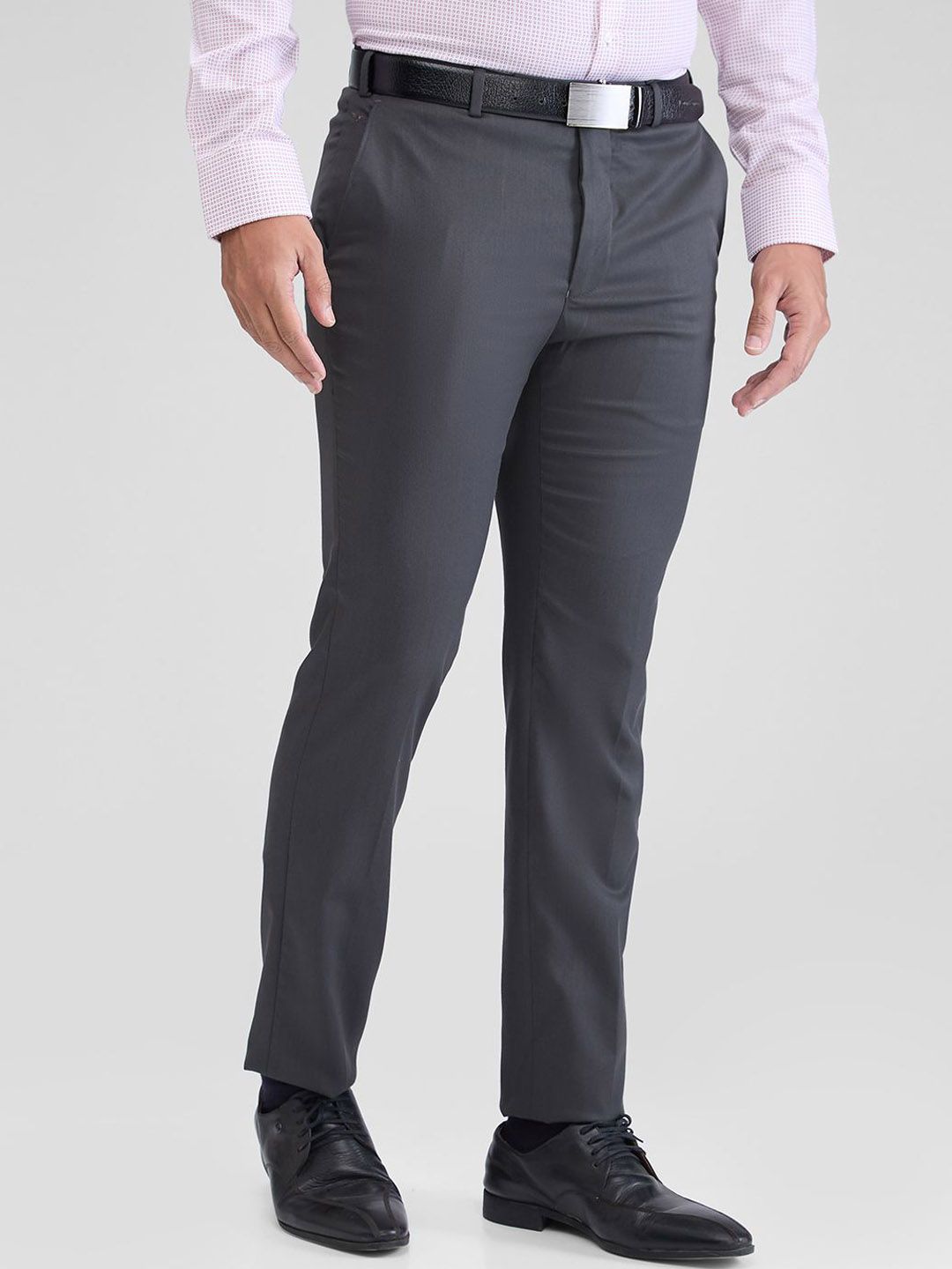 Park Avenue Men Textured Slim Fit Trousers
