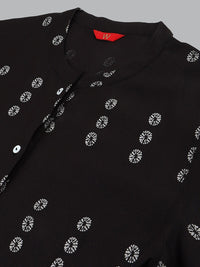 W Women Black Geometric Printed  Kurta