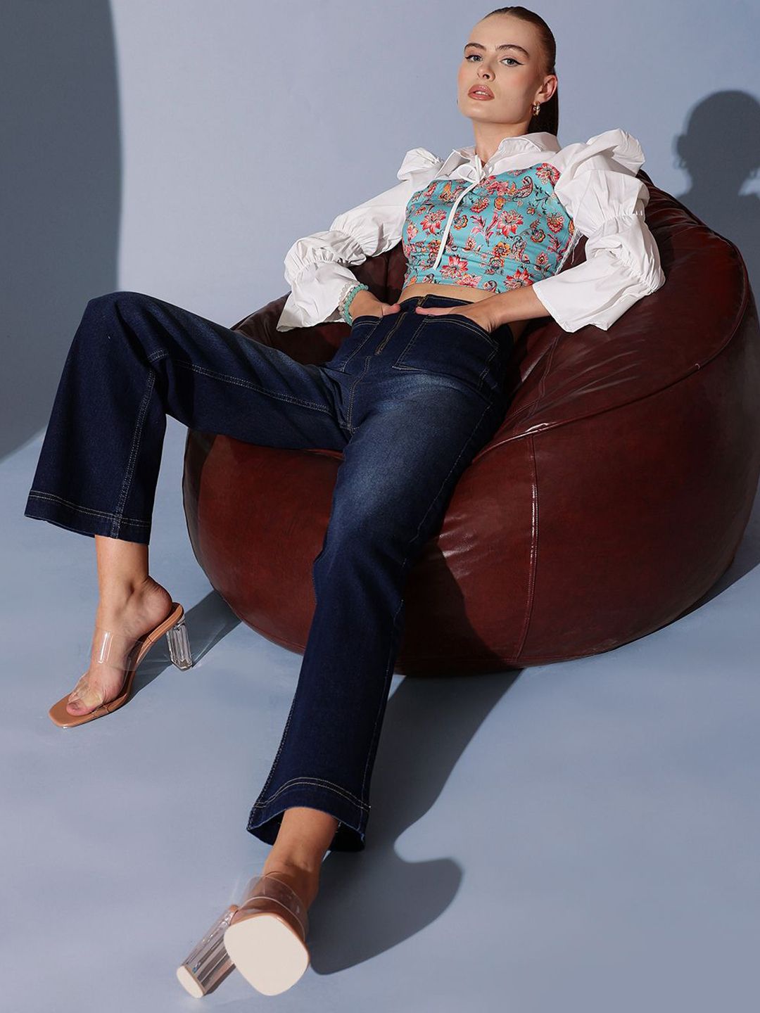 STREET 9 Women Comfort Straight Fit High-Rise Light Fade Jeans