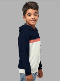 HELLCAT Boys Set Of 2 Blue & Burgundy Colourblocked Hooded Sweatshirt