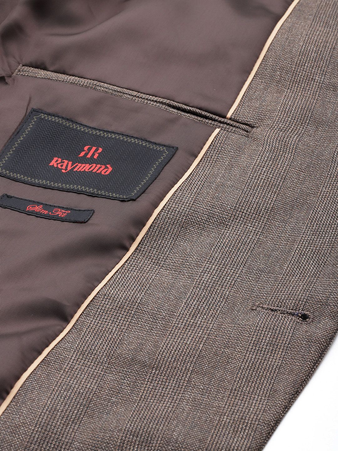 Raymond Self-Checked Slim Fit Single-Breasted Formal Blazer